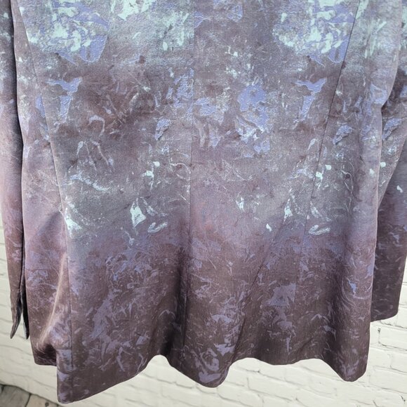 Coldwater Creek Blue & Purple Lightweight Open Notch Blazer Jacket Size 20 - Picture 10 of 13
